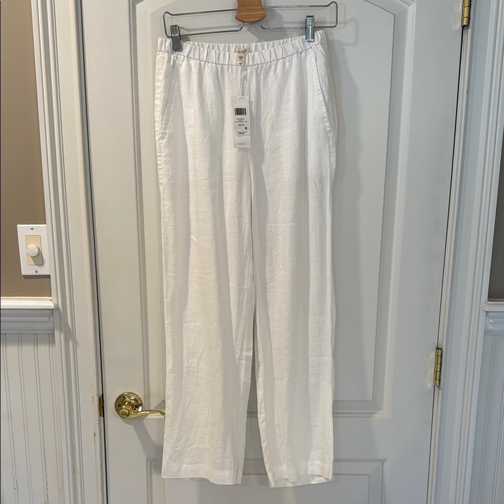 Eileen Fisher White Linen Pant